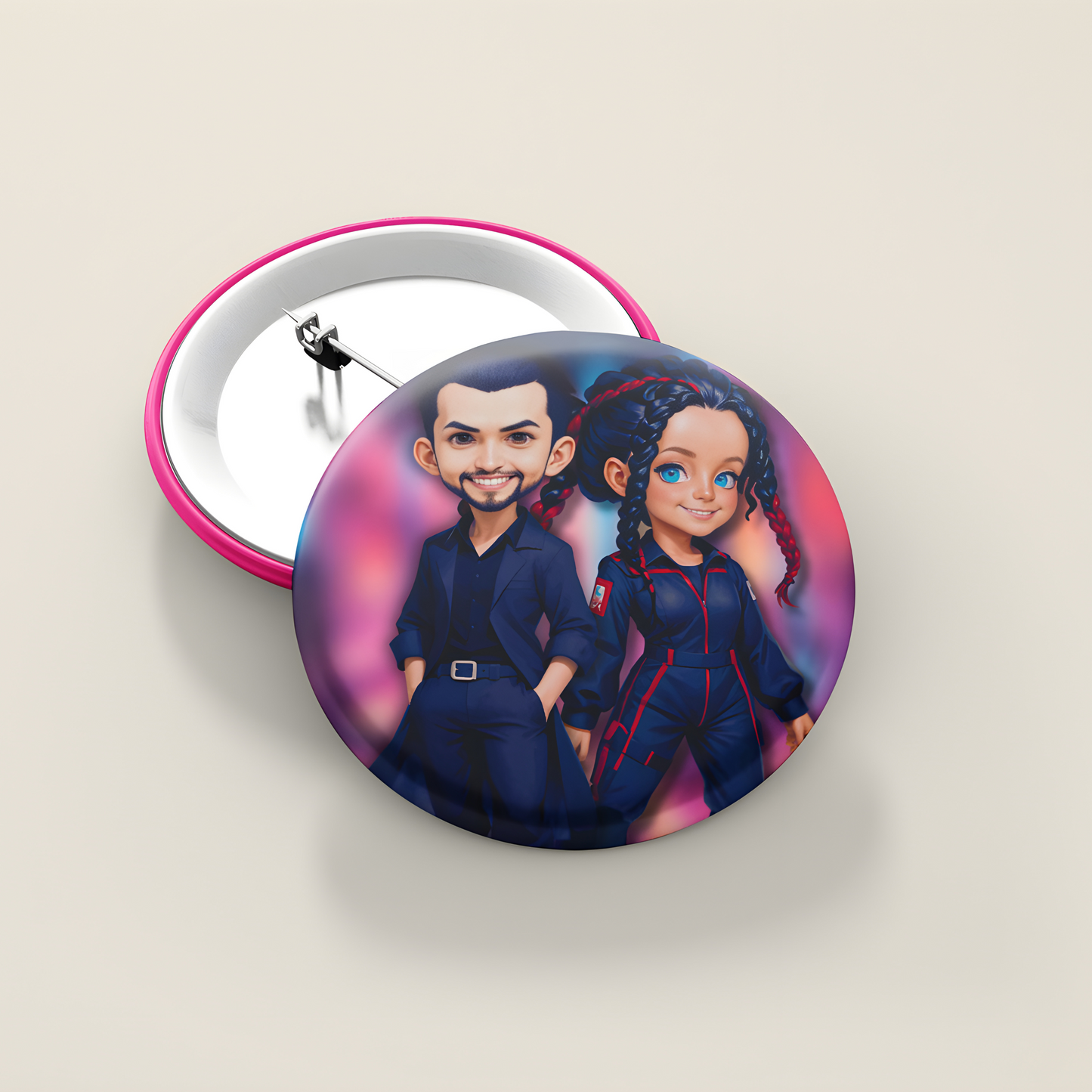 BUTTON - THE NASHS CHIBI METAL COUPLE
