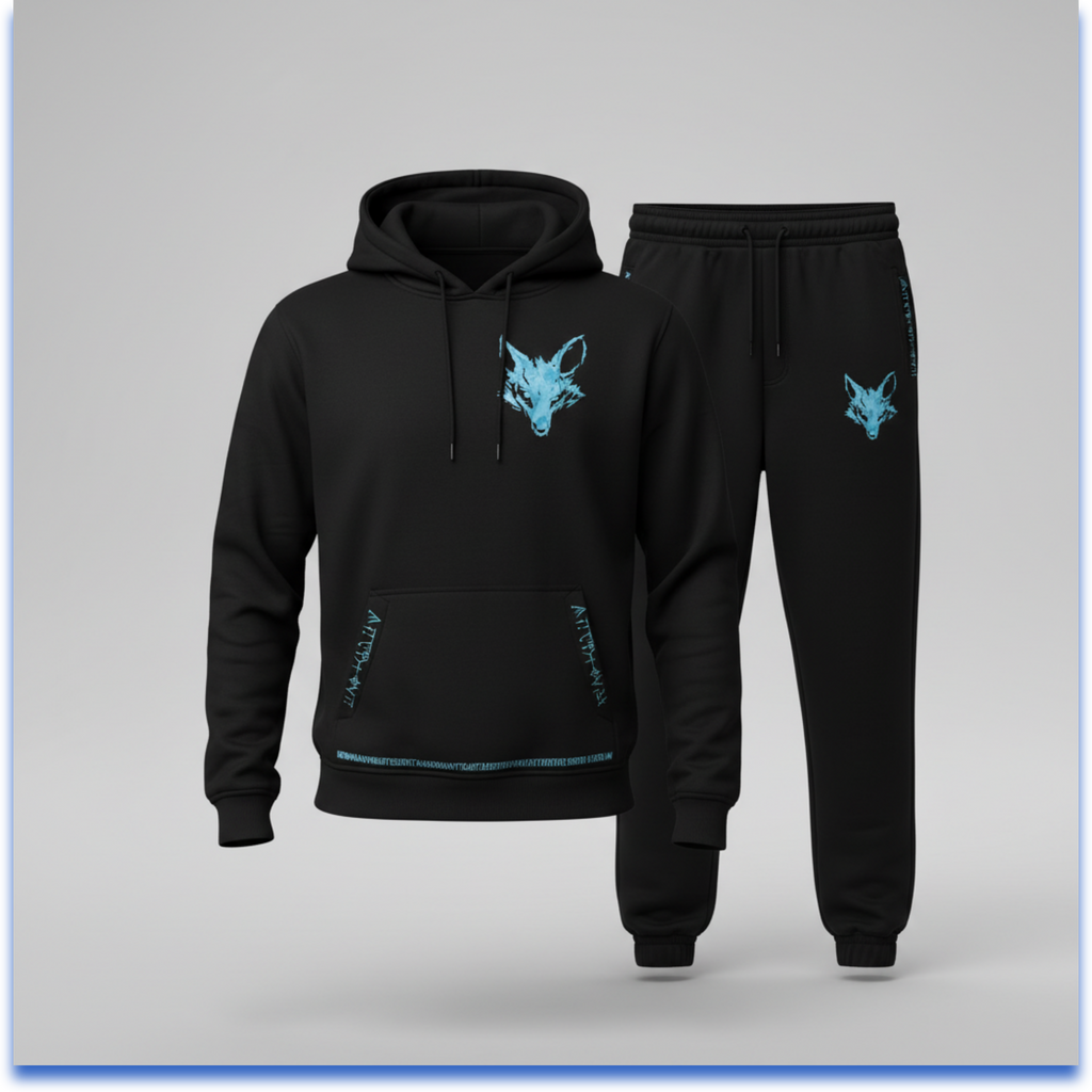 'GHOSTFOX' Black Edition - Hoodie/Jogger Set