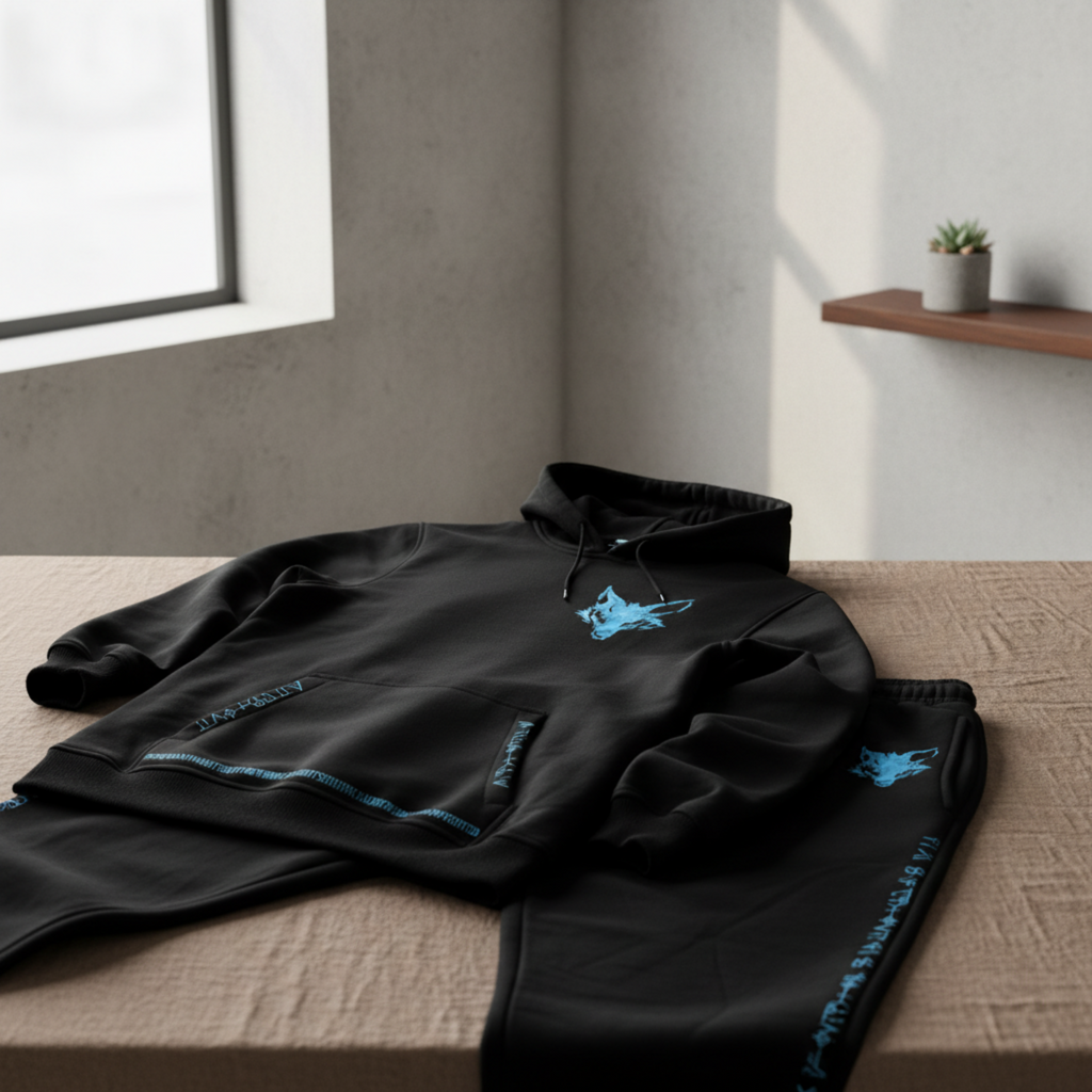 'GHOSTFOX' Black Edition - Hoodie/Jogger Set