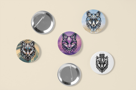 BUTTON BUNDLE #1 - THE FOX HEADS (25mm)
